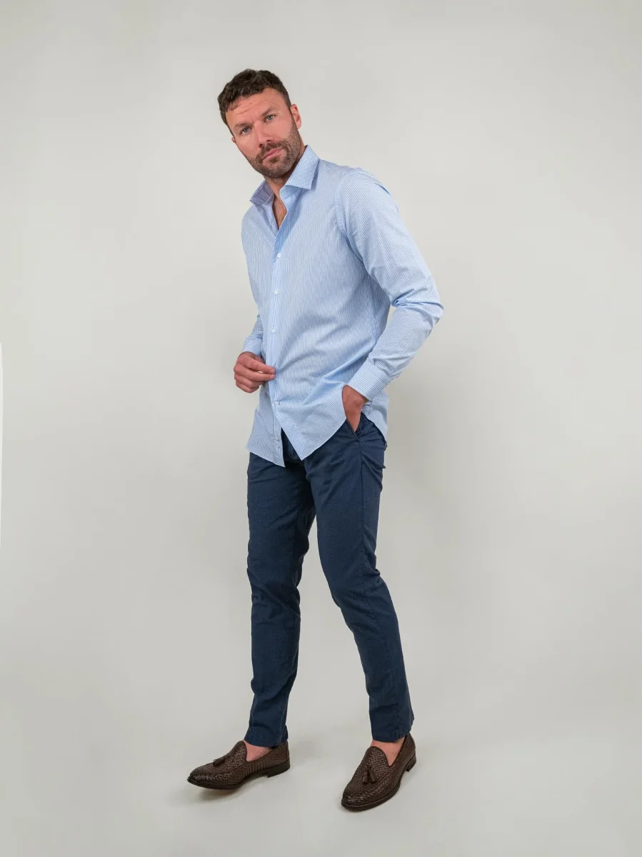 CAMICIA A RIGONE BIANCO E AZZURRO - immagine 5