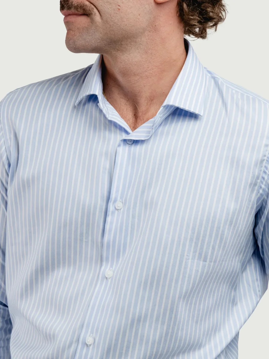 CAMICIA BIANCA A RIGHE AZZURRE - immagine 5