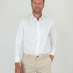 CAMICIA BIANCA IN COTONE CON FANTASIA SPIGATA