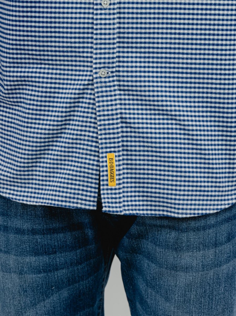 CAMICIA BRADFORD IN FLANELLA DI COTONE CON FANTASIA A QUADRETTI BLU - immagine 6