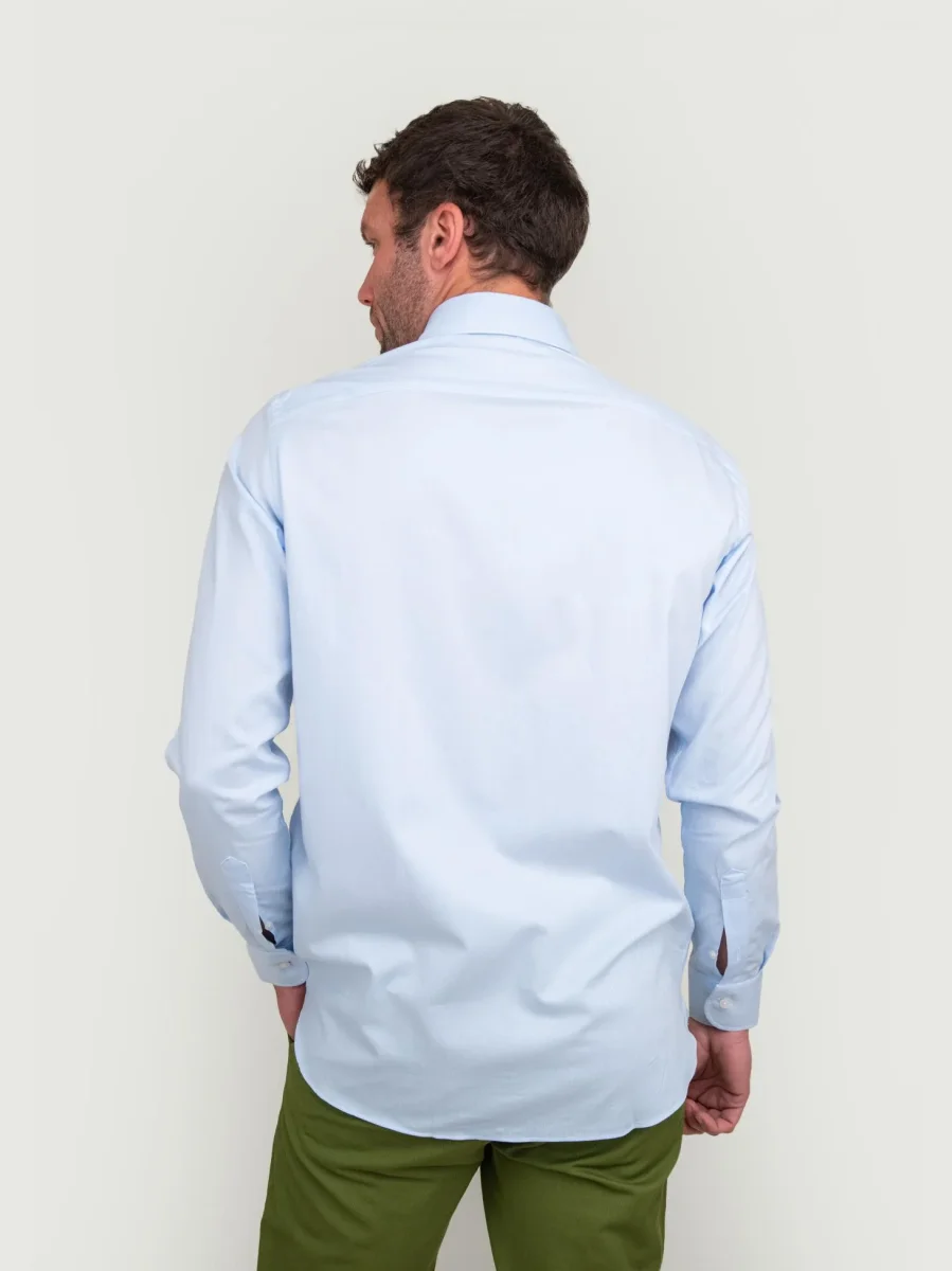 CAMICIA BUTTON DOWN REGULAR IN COTONE CELESTE - immagine 4