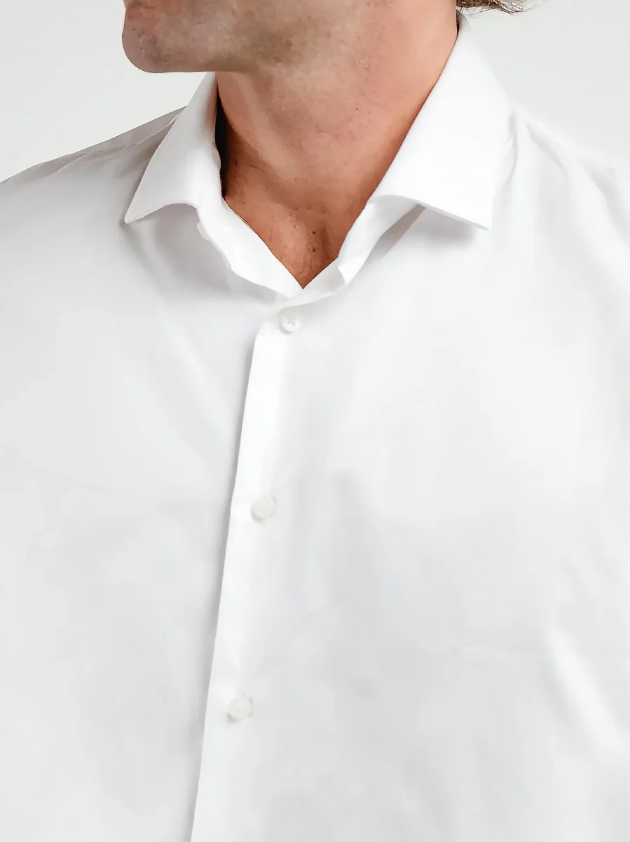 CAMICIA CON TRAMA A NIDO D'APE BIANCA - immagine 5