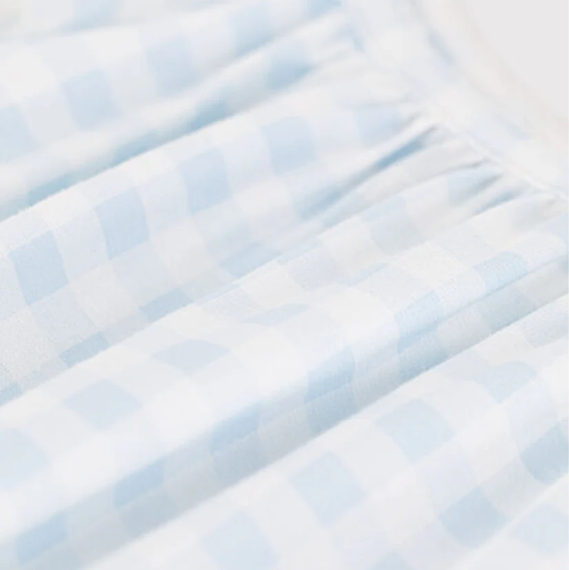 CAMICIA DA NOTTE STAMPA A QUADRETTI IN COTONE SOTTILE - immagine 3