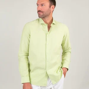 CAMICIA IN COTONE LIME CHIARO