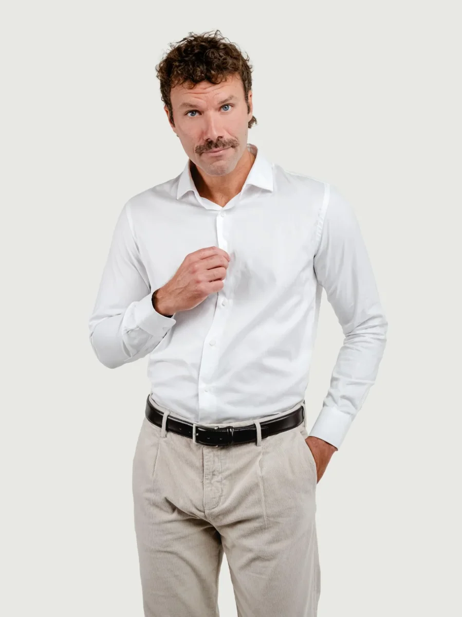 CAMICIA IN COTONE OXFORD BIANCA - immagine 2