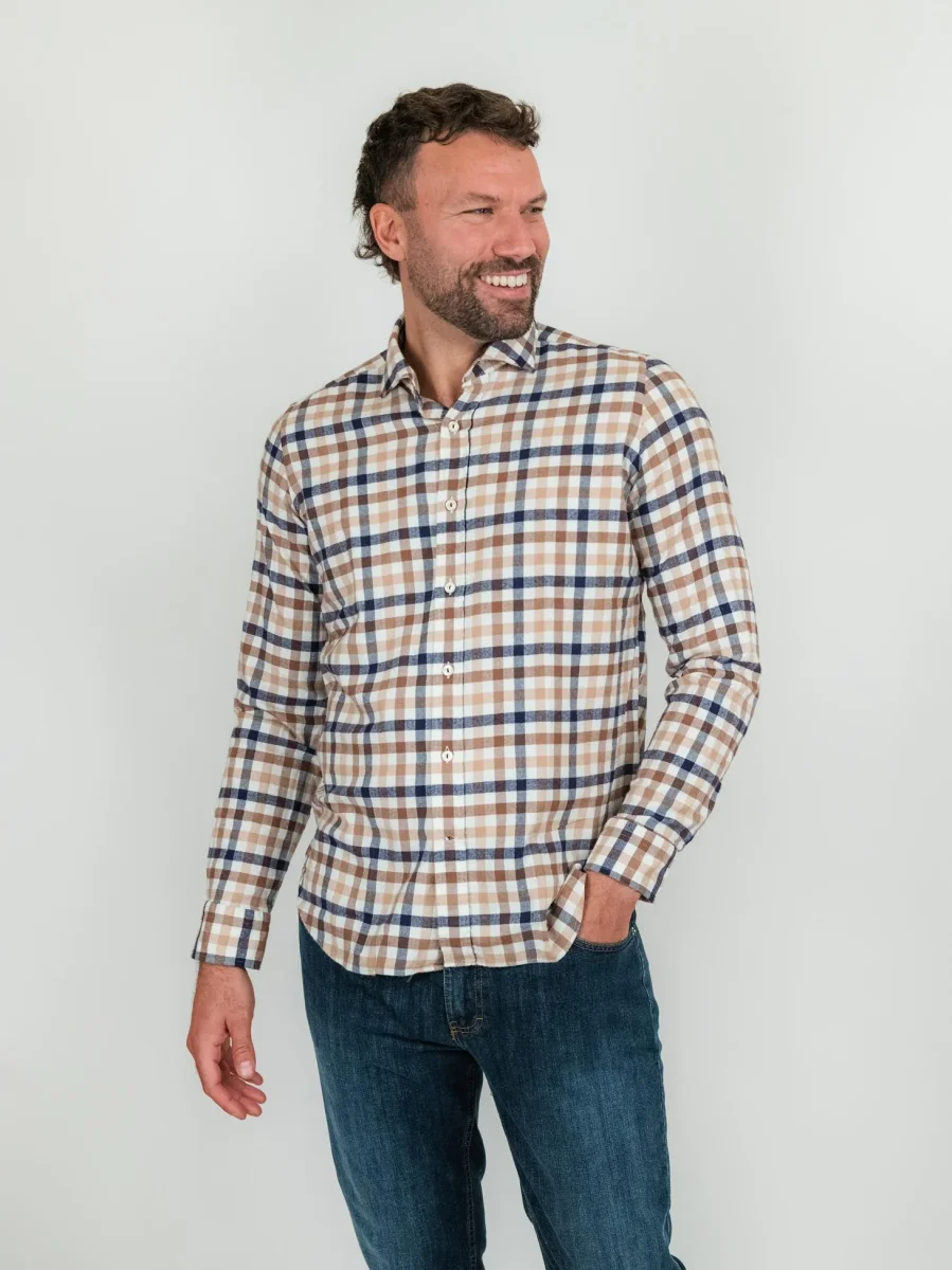 CAMICIA IN FLANELLA DI COTONE A QUADRI