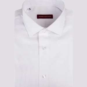 CAMICIA IN LINO BIANCO TINTO A FILO