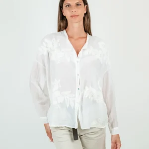 CAMICIA IN MISTO SETA COLOR PANNA