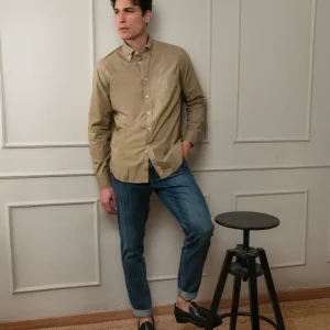 CAMICIA IN MUSSOLA DI COTONE BOTTON DOWN KAKY