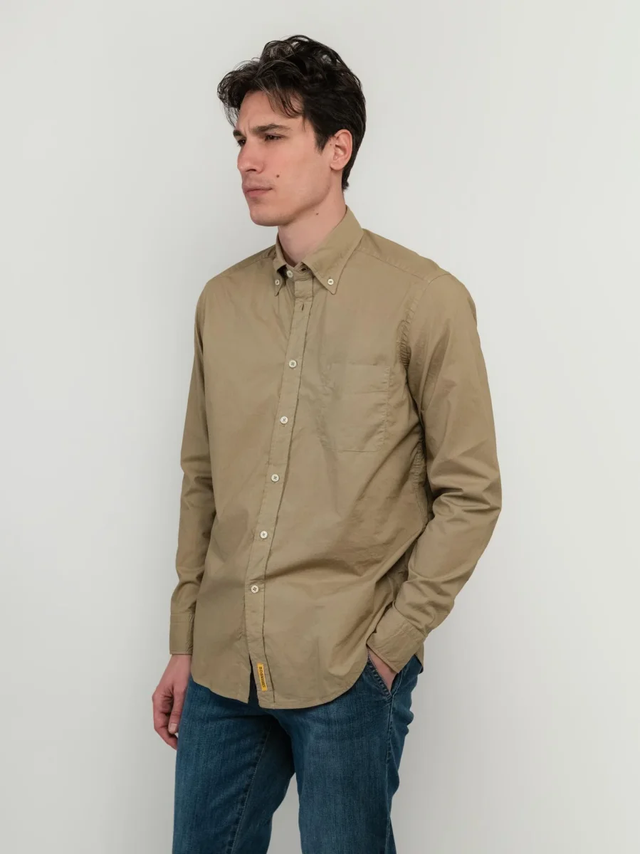 CAMICIA IN MUSSOLA DI COTONE BOTTON DOWN KAKY - immagine 9