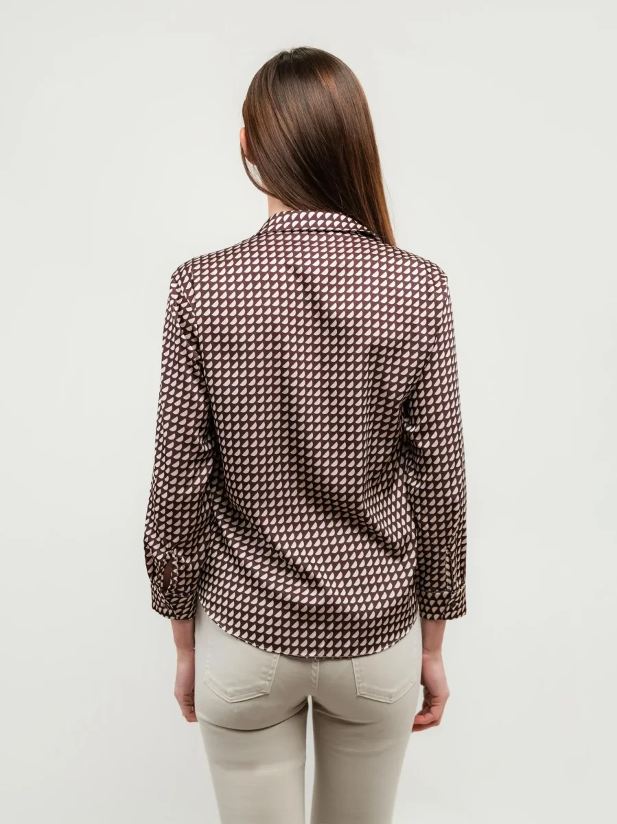 CAMICIA IN RASO CON FANTASIA MULTICOLOR BORDEAUX - immagine 5