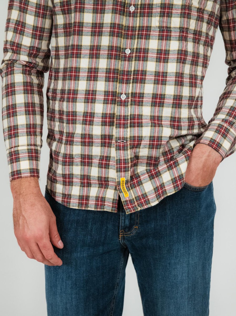 CAMICIA IN TARTAN BIANCO ROSSO - immagine 5