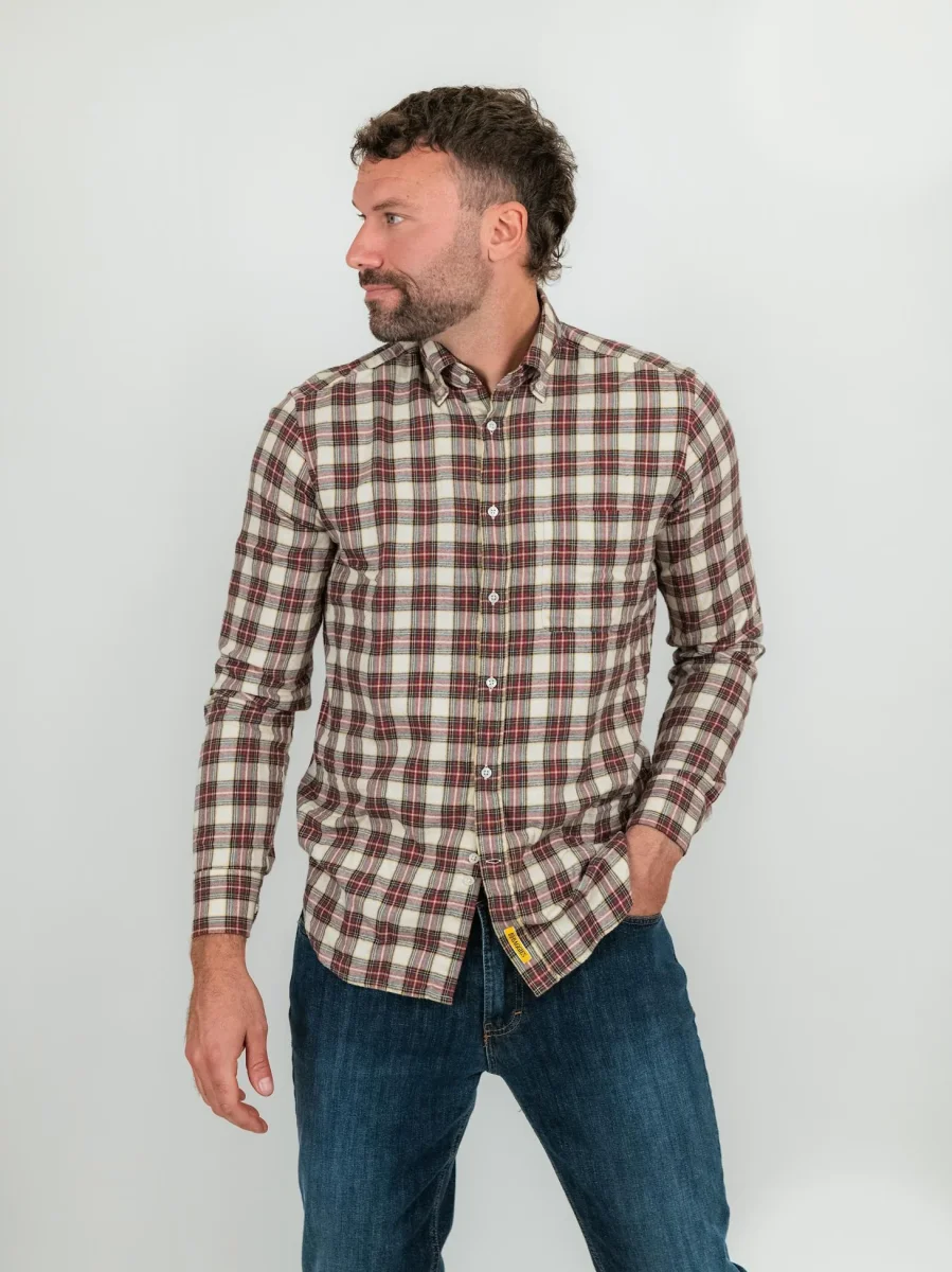 CAMICIA IN TARTAN BIANCO ROSSO