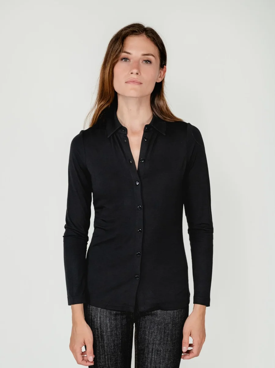 CAMICIA IN VISCOSA NERA
