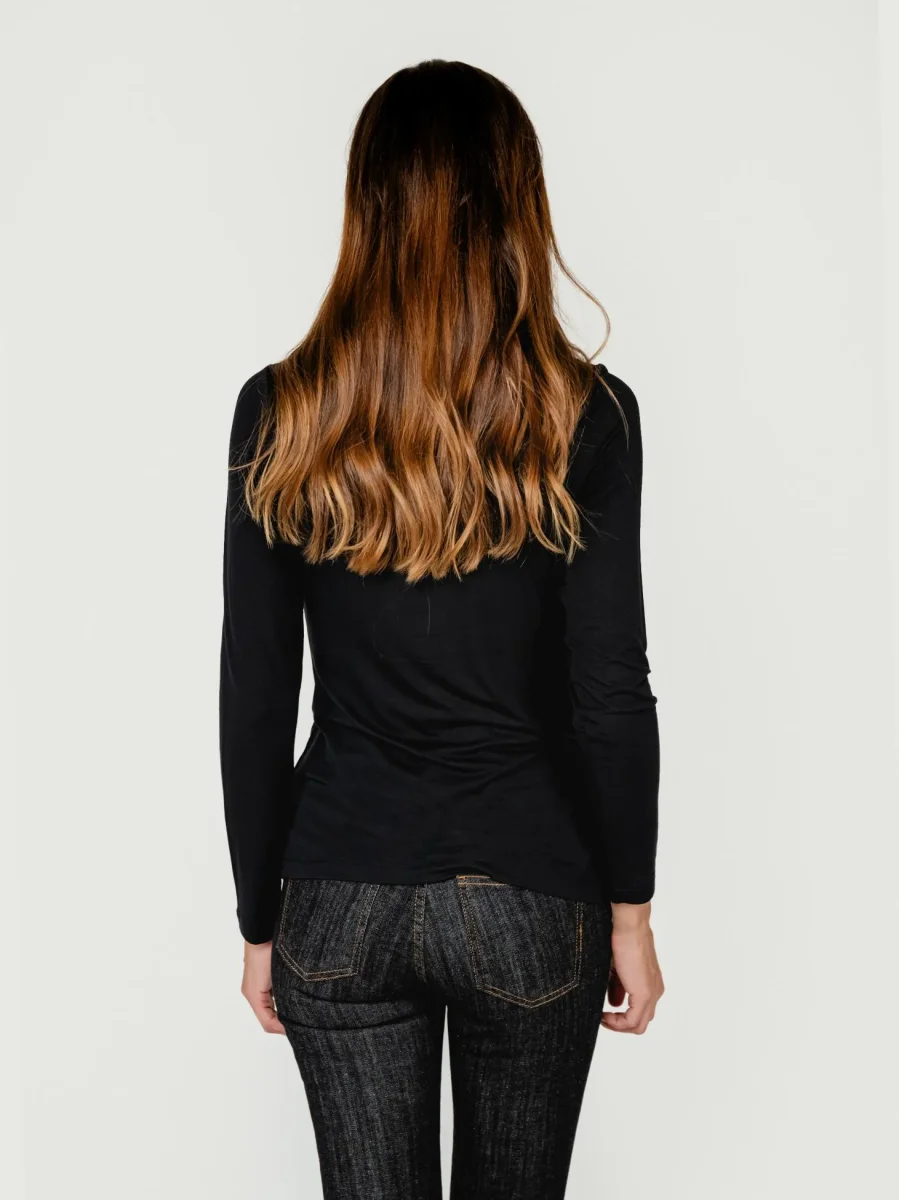 CAMICIA IN VISCOSA NERA - immagine 4