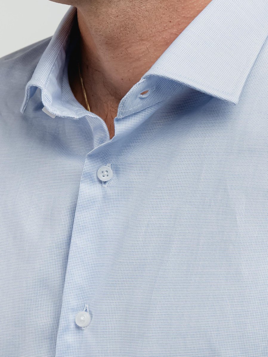 CAMICIA MICROQUADRETTO CELESTE - immagine 5