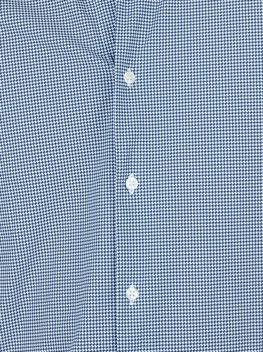 CAMICIA NO STIRO PIED DE POULE navy - immagine 5