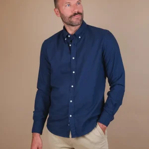 CAMICIA "ROB" IN COTONE OXFORD BLU NAVY