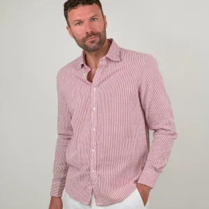 CAMICIA SEERSUCKER A RIGHE ROSA