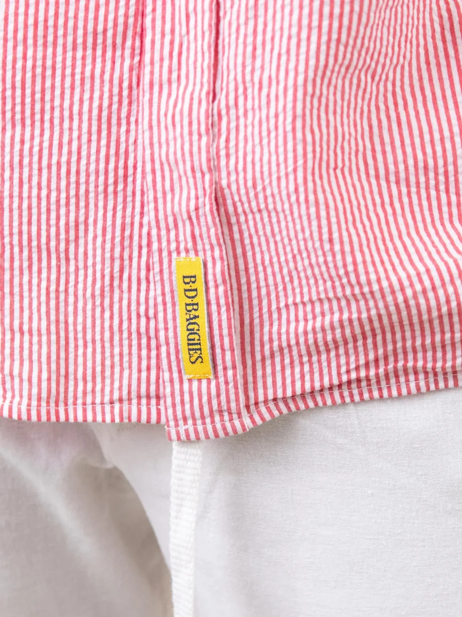 CAMICIA SEERSUCKER CON RIGHE BIANCHE E ROSSE - immagine 5