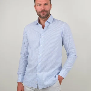 CAMICIA SEERSUCKER RIGA CELESTE