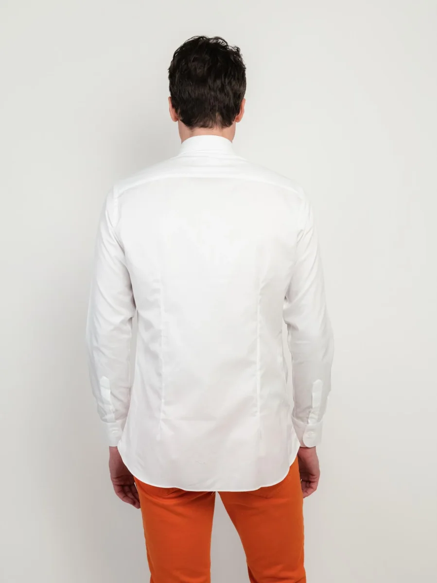 CAMICIA SLIM FIT IN COTONE BIANCA - immagine 4