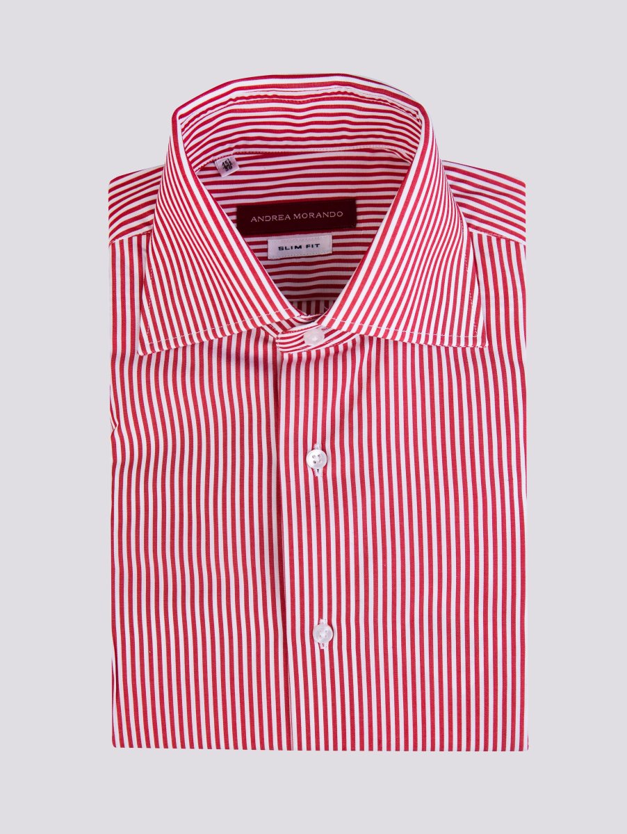 CAMICIA SLIM FIT IN COTONE CON COLLO FRANCESE