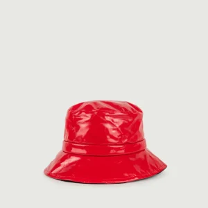 CAPPELLO BUKET DA PIOGGIA IN VERNICE ROSSO