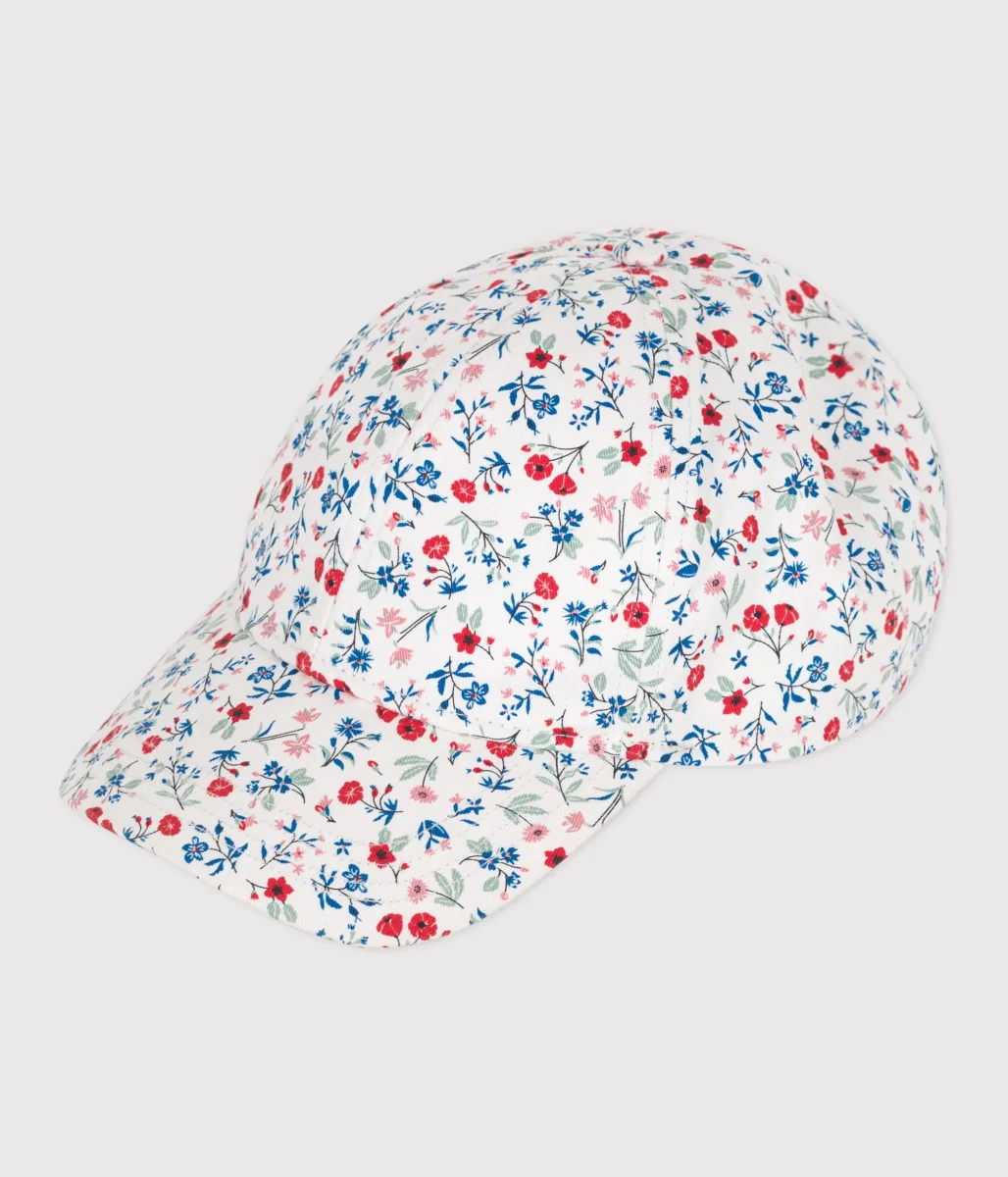 CAPPELLO  da bambina in tela con stampa floreale