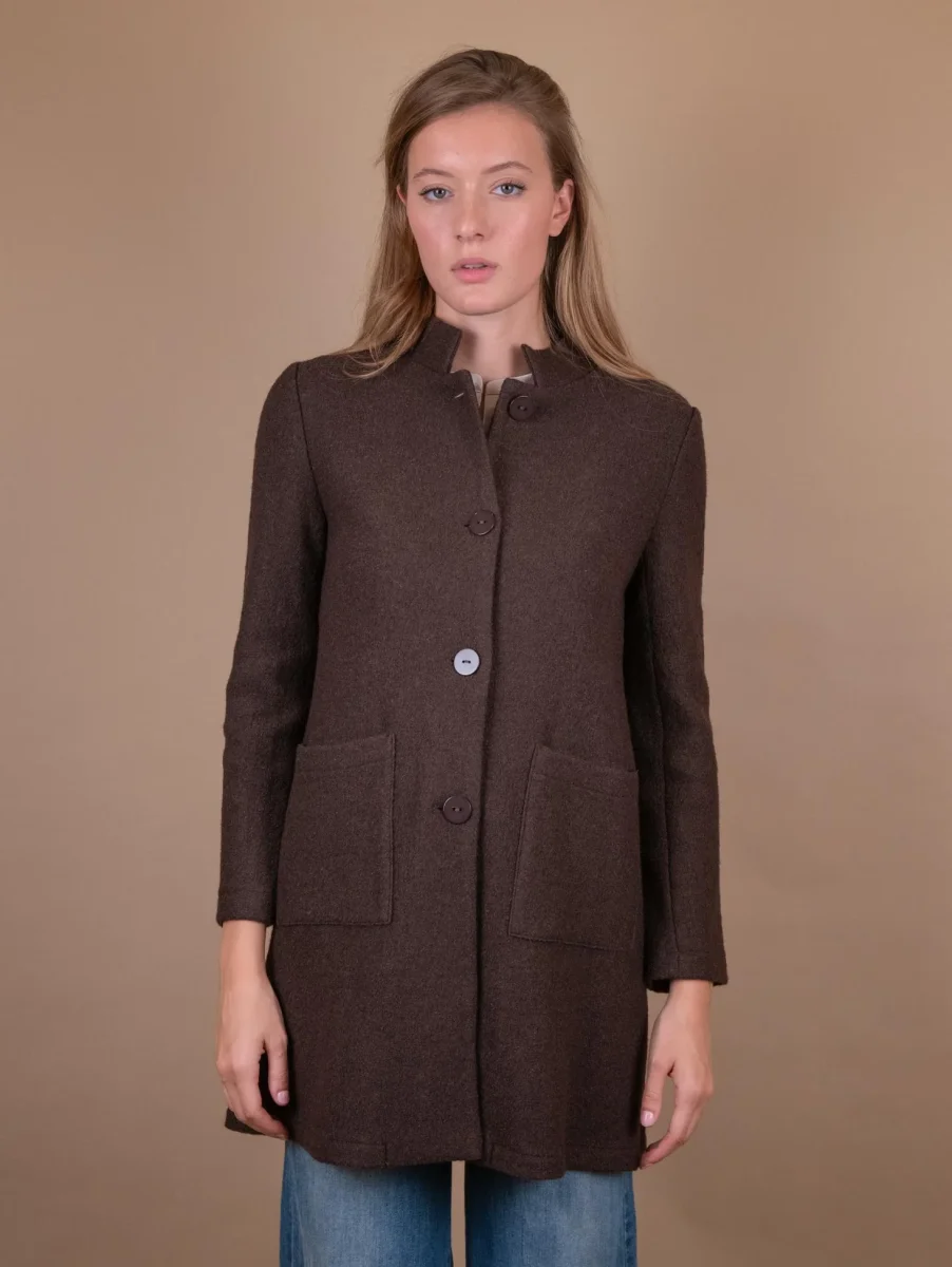 CAPPOTTINO SFODERATO IN LANA COTTA MARRONE