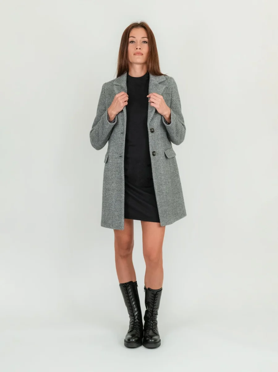 CAPPOTTO CORTO MONOPETTO GRIGIO SPIGATO - immagine 5