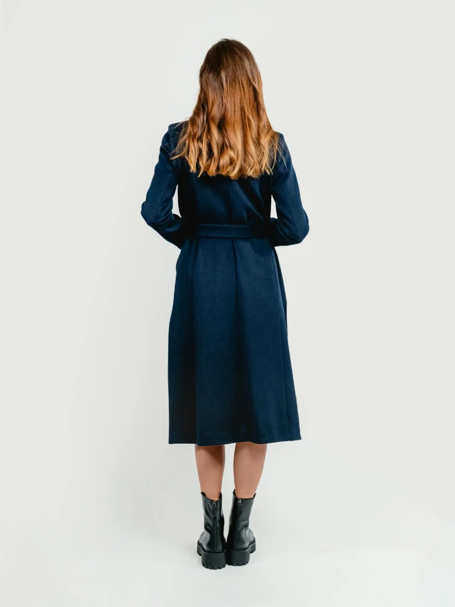 CAPPOTTO DOPPIOPETTO CON CINTURA BLU NAVY - immagine 4