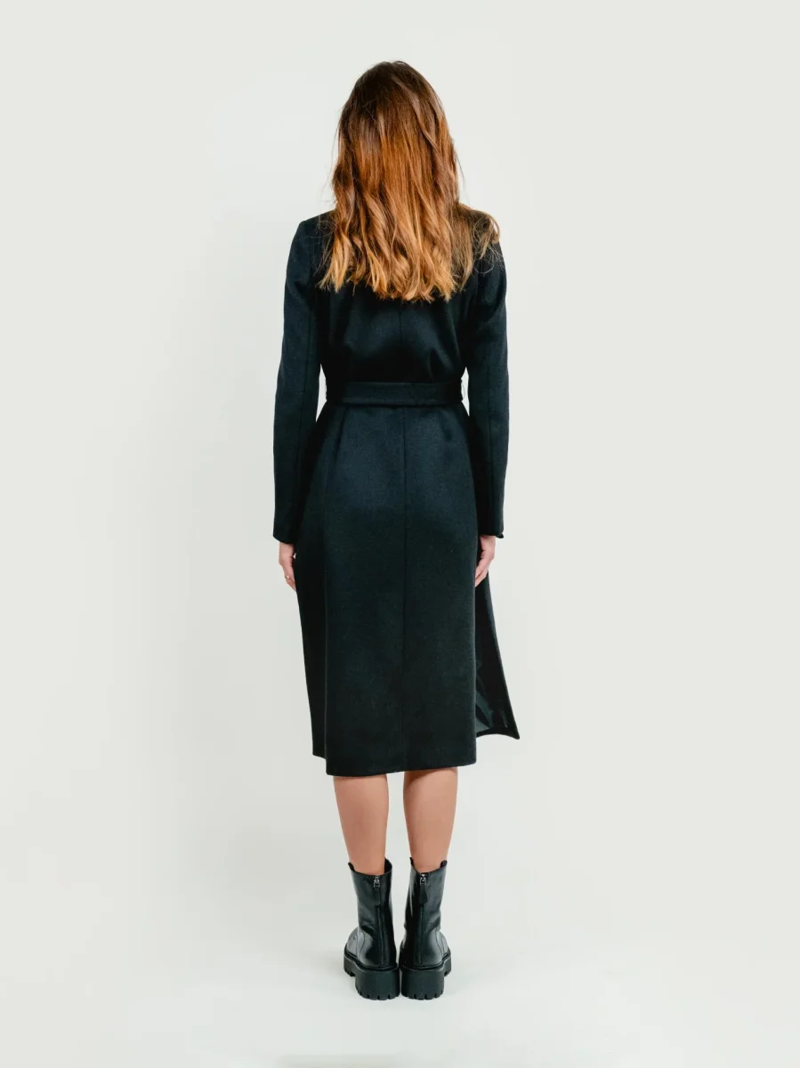 CAPPOTTO DOPPIOPETTO CON CINTURA NERO - immagine 4