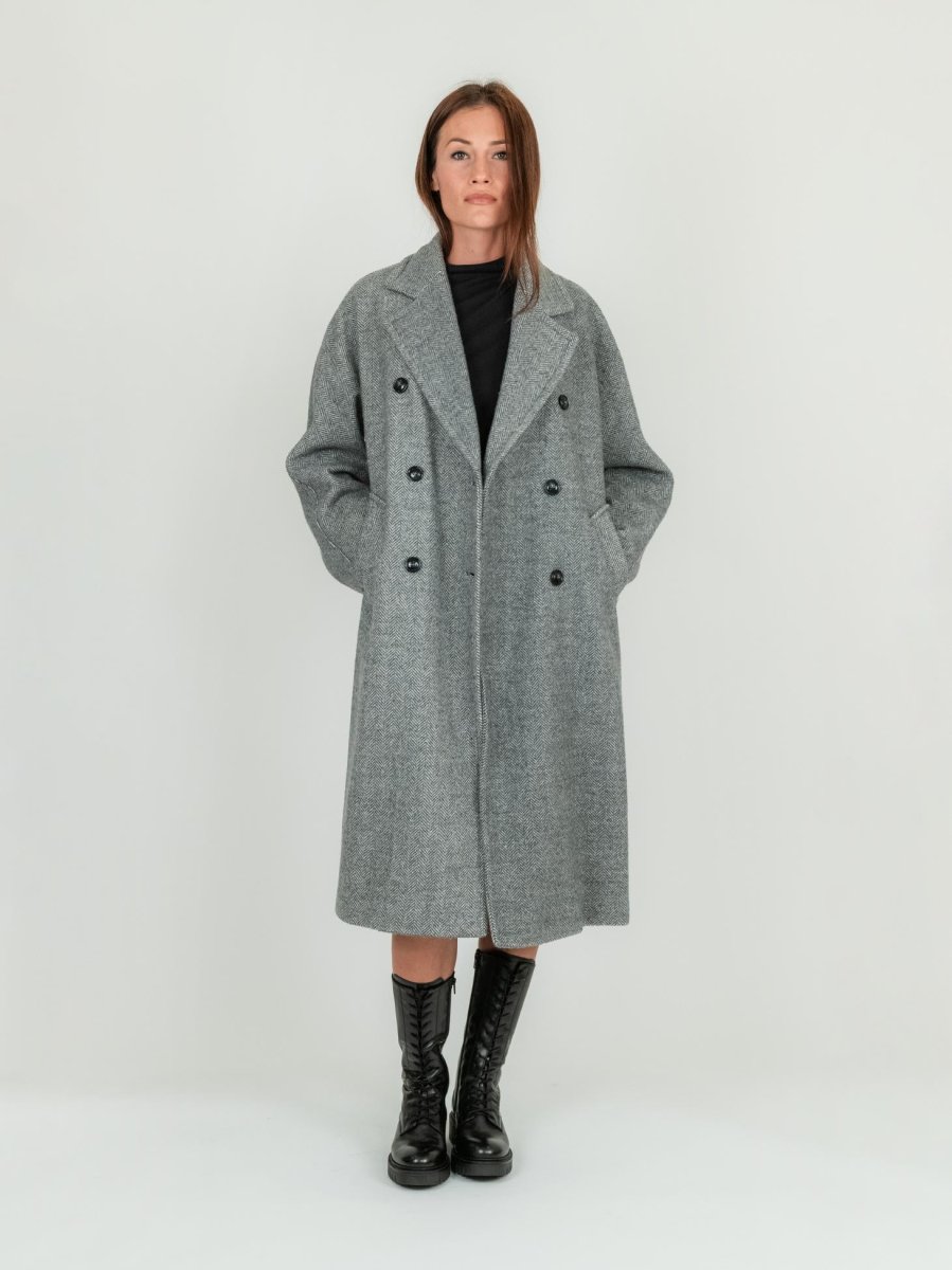 CAPPOTTO DOPPIOPETTO GRIGIO SPIGATO - immagine 5
