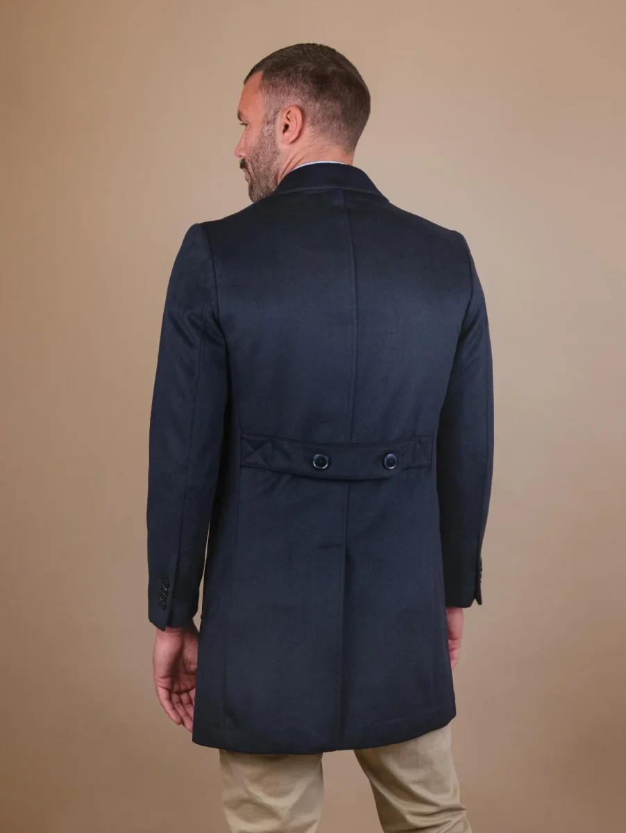 CAPPOTTO DOPPIOPETTO IN MISTO LANA BLU - immagine 4