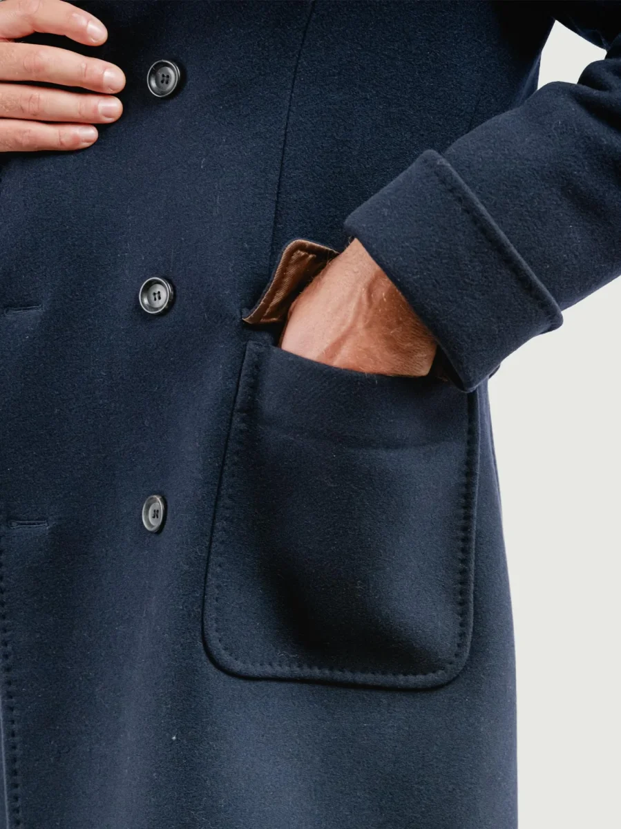 CAPPOTTO DOPPIOPETTO MISTO LANA BLU - immagine 6