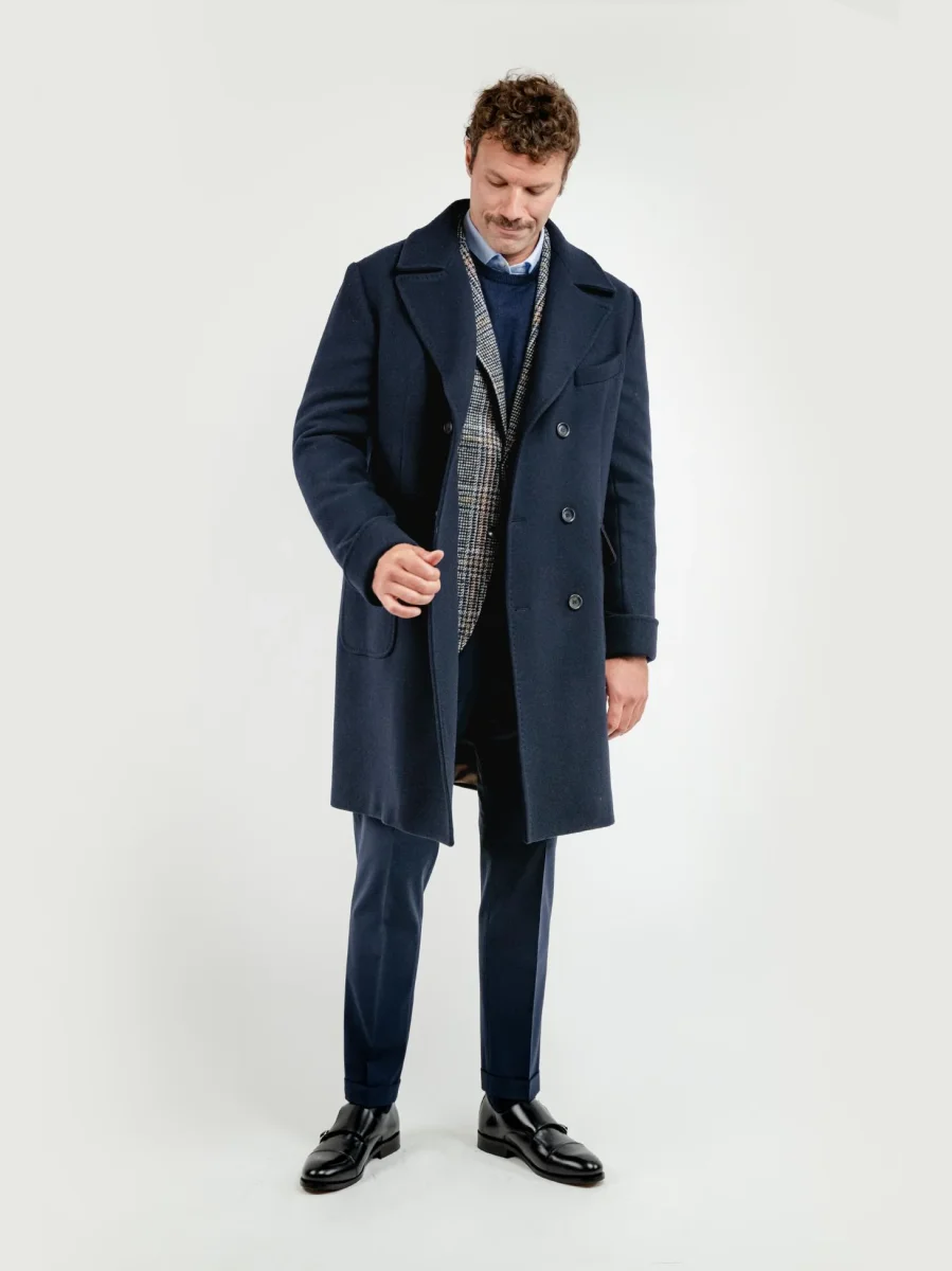 CAPPOTTO DOPPIOPETTO MISTO LANA BLU - immagine 5