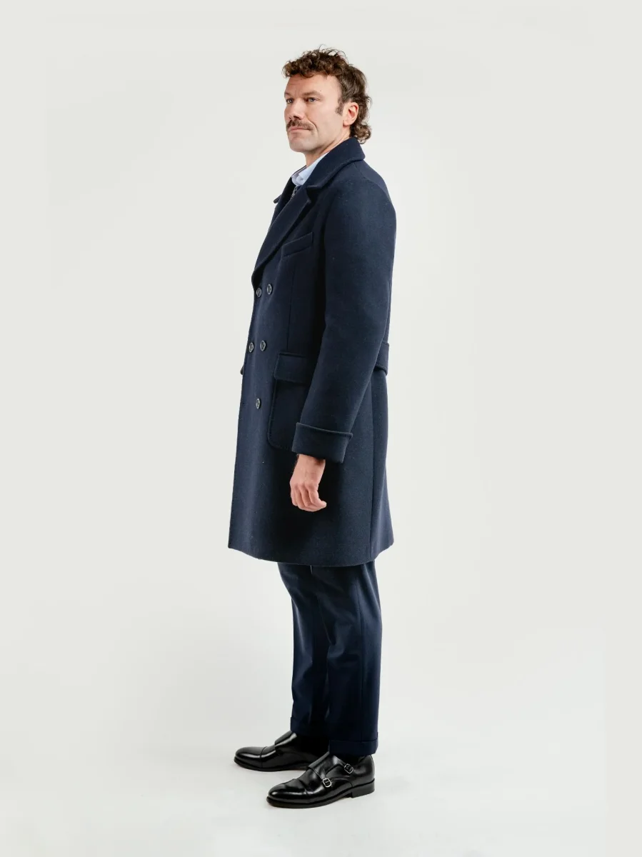 CAPPOTTO DOPPIOPETTO MISTO LANA BLU - immagine 3