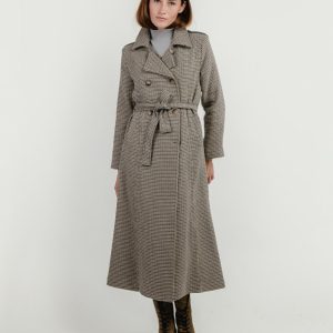 CAPPOTTO DOPPIOPETTO PIED DE POULE BEIGE