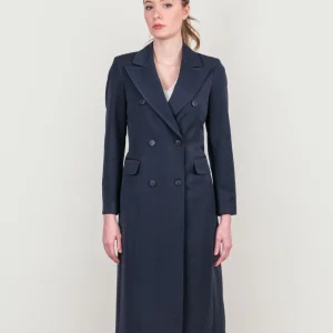 CAPPOTTO LUNGO DOPPIOPETTO BLU
