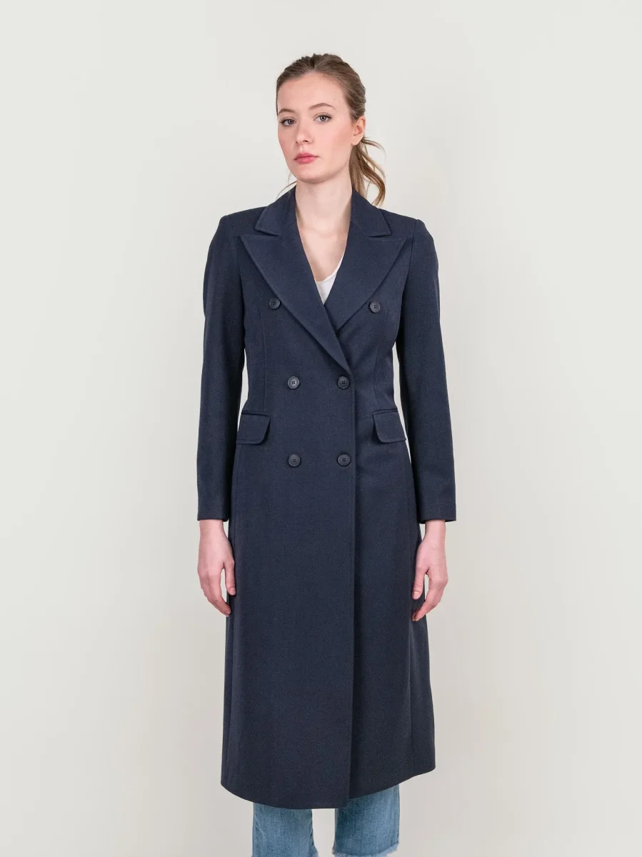 CAPPOTTO LUNGO DOPPIOPETTO BLU