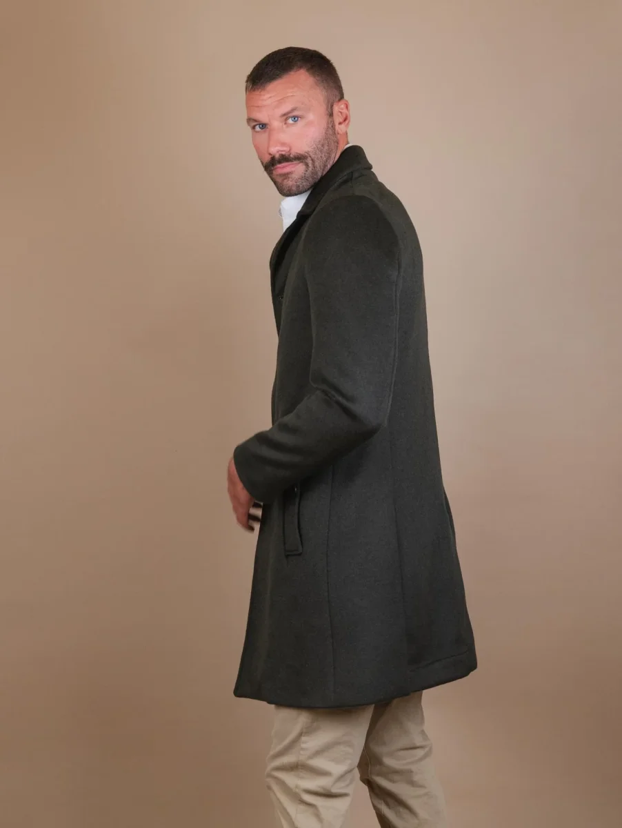 CAPPOTTO MONOPETTO IN MISTO LANA VERDE - immagine 3