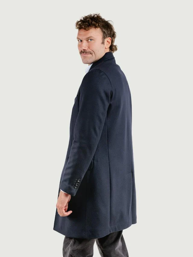 CAPPOTTO MONOPETTO MISTO CASHMERE BLU - immagine 3