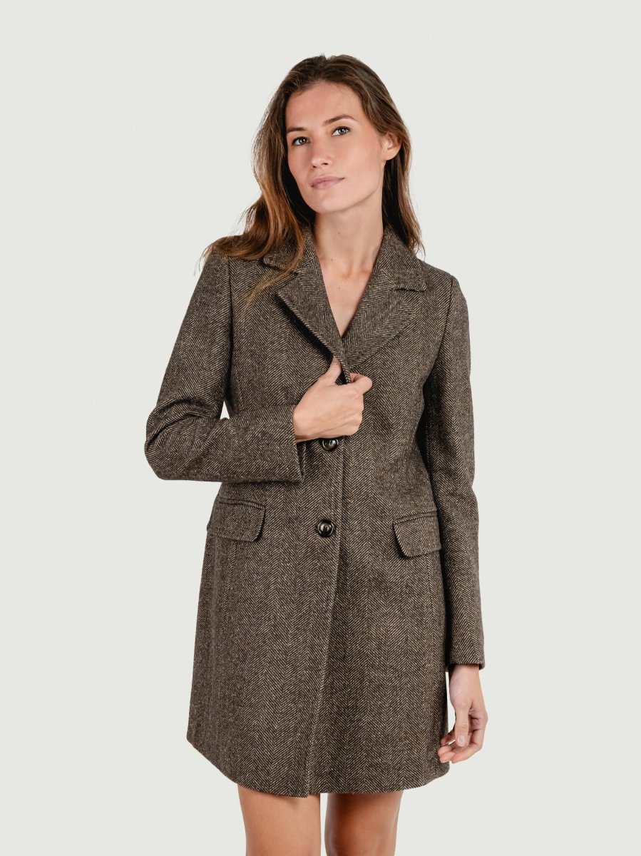 CAPPOTTO MONOPETTO SPIGATO TESTA MORO