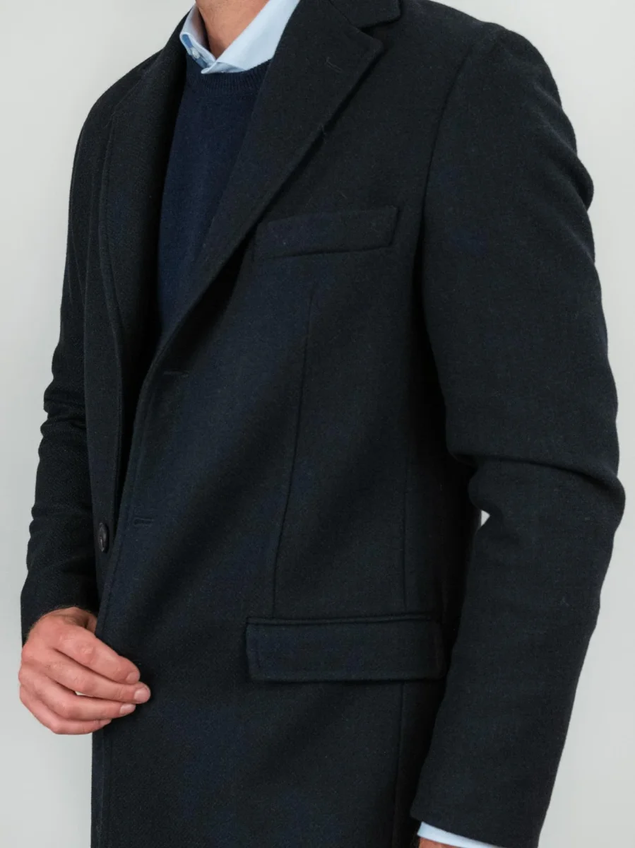 CAPPOTTO MONOPETTO in lana BLU - immagine 6