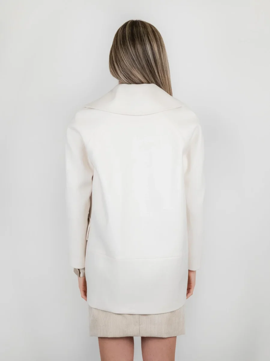 CAPPOTTO PEACOAT CON MAXI REVERS PANNA - immagine 4