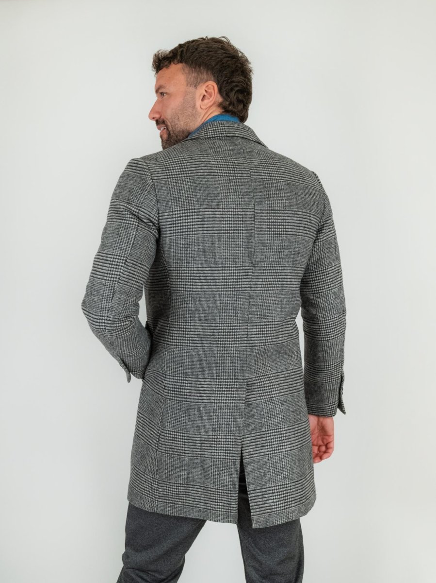 CAPPOTTO pied de poule grigio - immagine 4