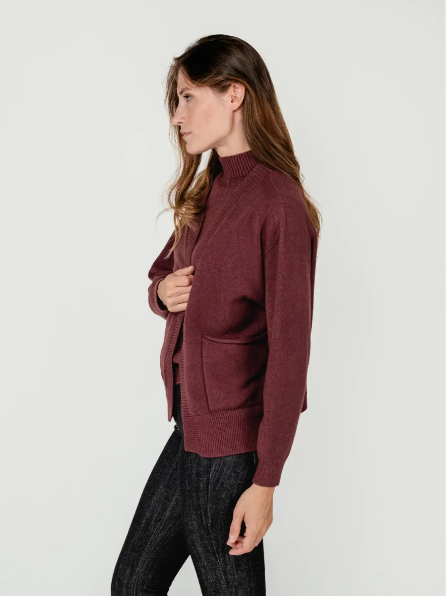 CARDIGAN APERTO BORDEAUX - immagine 3
