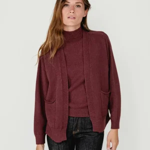 CARDIGAN APERTO BORDEAUX