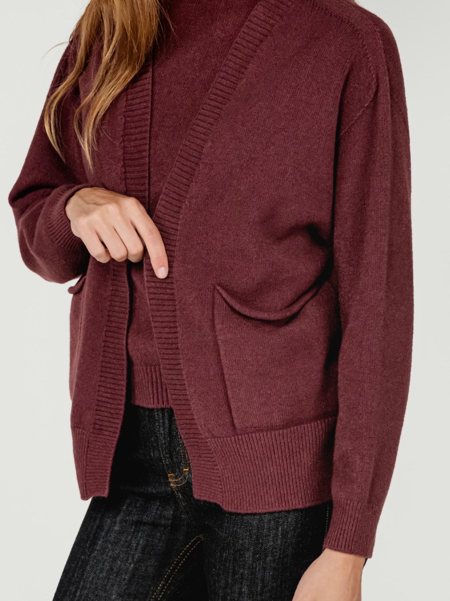 CARDIGAN APERTO BORDEAUX - immagine 5